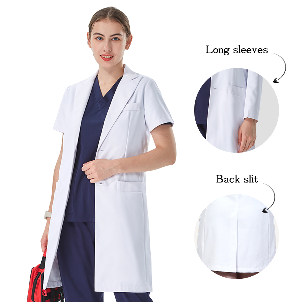 Medical Lab Work - Thoughtful Lapel Collar White Lab Coat