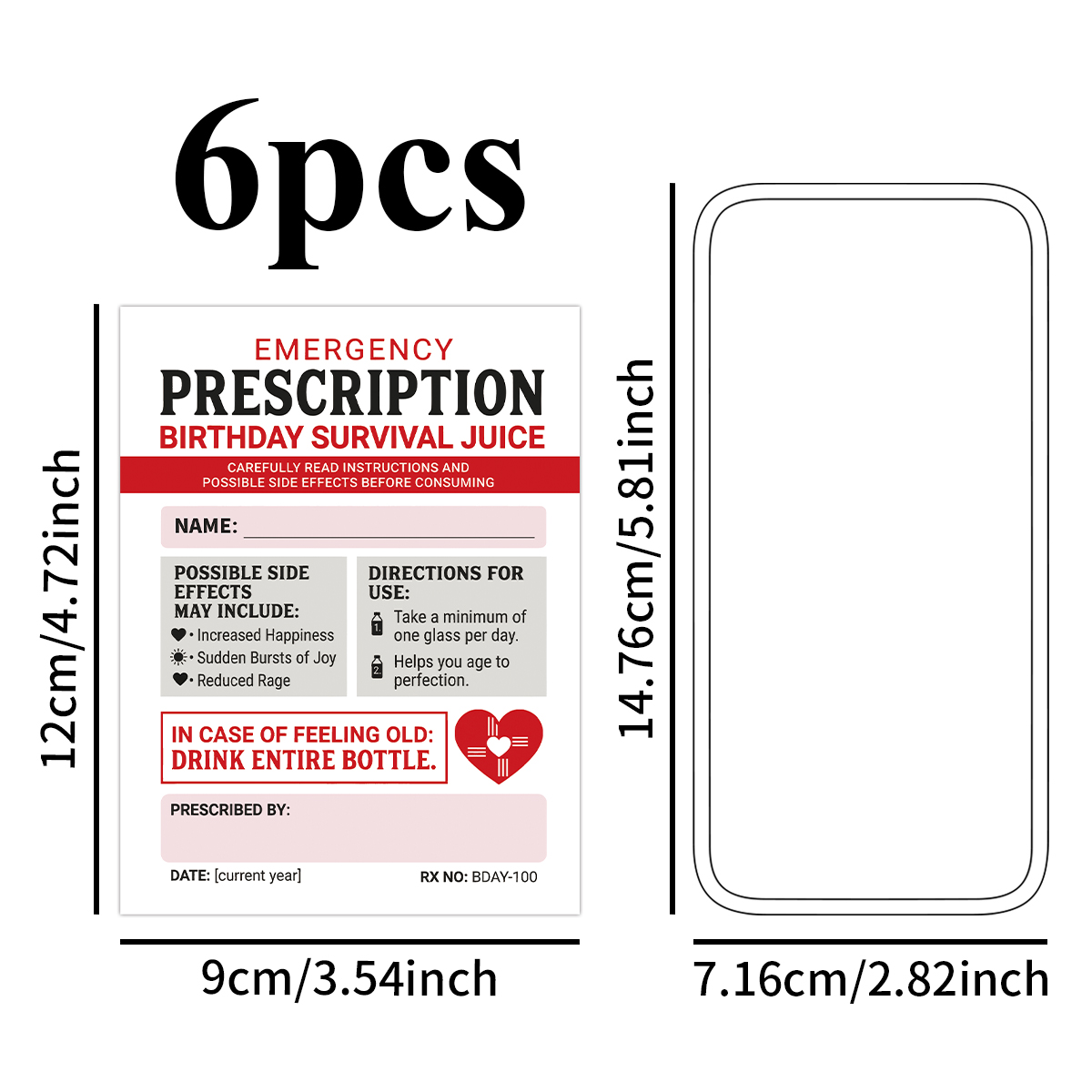 6pcs Fun Emergency Prescriptio - Medical Label recension och pris